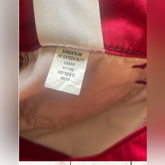 Old Navy Rockstar Super Skinny High Rise Sateen Button Fly Jeans Women Sz 2 Red - Picture 7 of 7